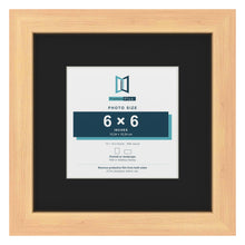 Pine 10 x 10 inch picture frame with a black mount for a 6 x 6 inch photo
