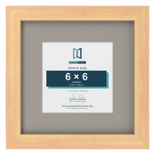 Pine 10 x 10 inch picture frame with a Dawn Grey mount for a 6 x 6 inch photo