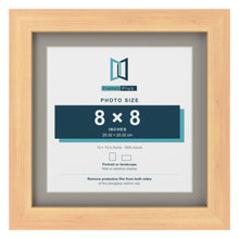 Pine 10 x 10 inch picture frame with a Dawn Grey mount for an 8 x 8 inch photo