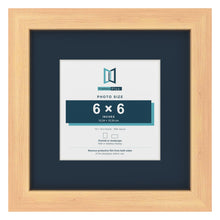 Pine 10 x 10 inch picture frame with a Pacific Blue mount for a 6 x 6 inch photo