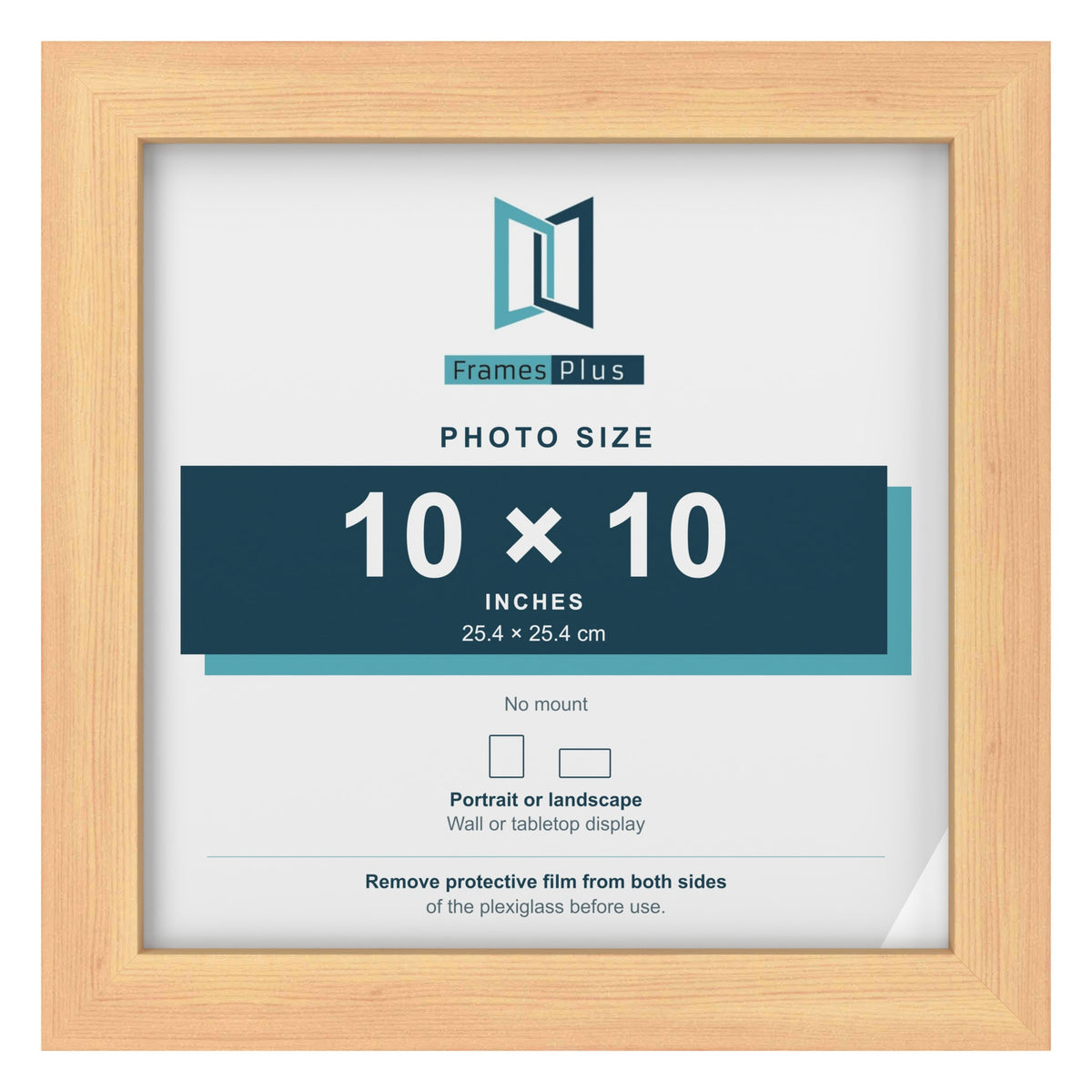 Pine picture frame for a 10 x 10 inch photo