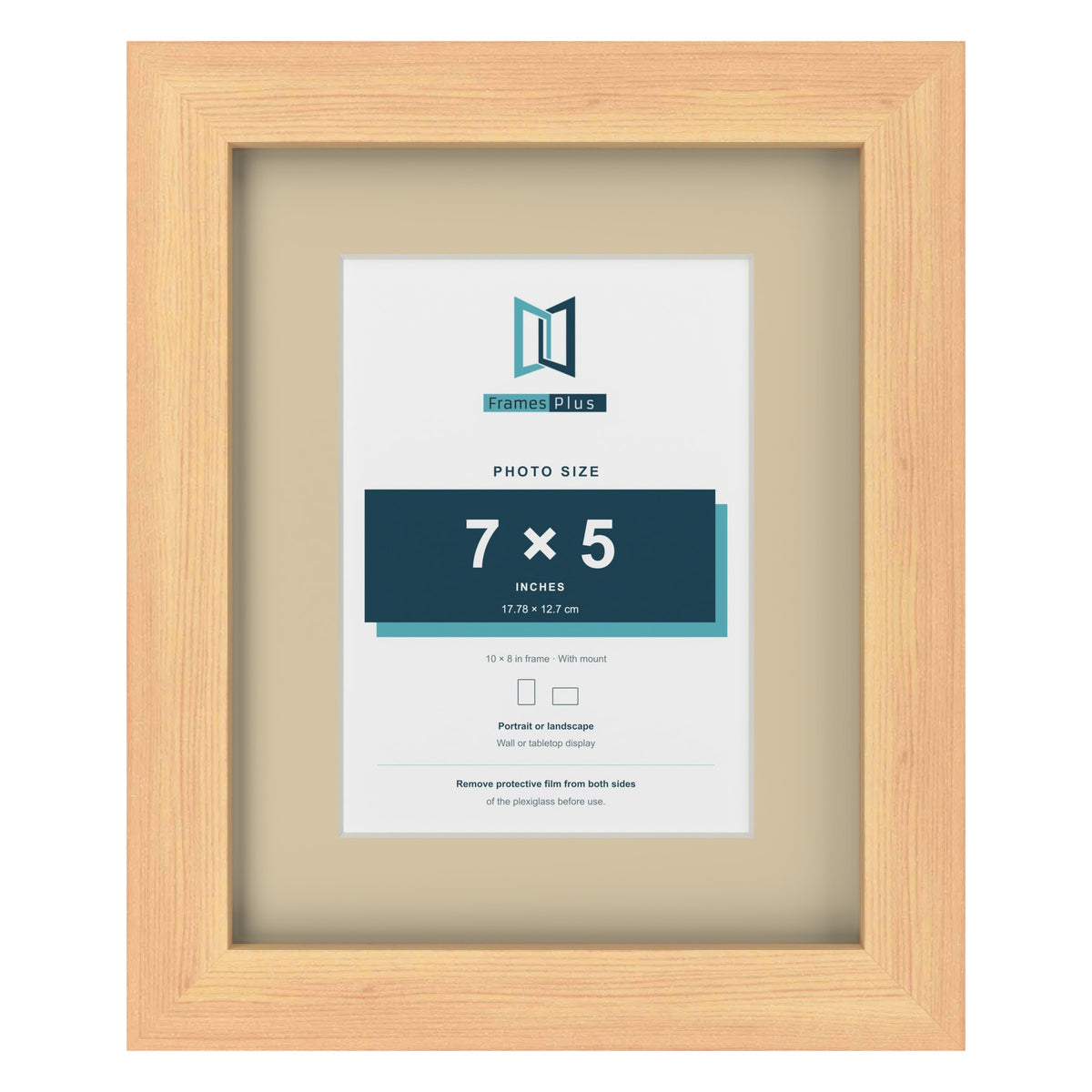 Pine 10 x 8 inch picture frame with an ivory mount for a 7 x 5 inch photo