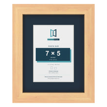 Pine 10 x 8 inch picture frame with a Pacific Blue mount for a 7 x 5 inch photo