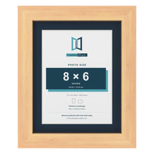 Pine 10 x 8 inch picture frame with a Pacific Blue mount for an 8 x 6 inch photo