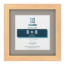 Pine 11 x 11 inch picture frame with a Dawn Grey mount for an 8 x 8 inch photo