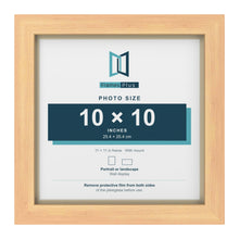 Pine 11 x 11 inch picture frame with an ivory mount for a 10 x 10 inch photo