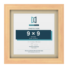 Pine 11 x 11 inch picture frame with an ivory mount for a 9 x 9 inch photo