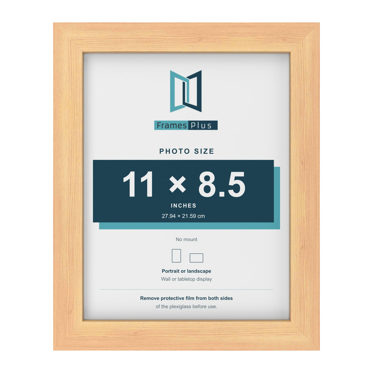 Pine picture frame for an 11 x 8.5 inch photo