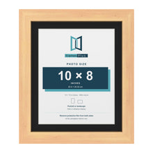 Pine 12 x 10 inch picture frame with a black mount for a 10 x 8 inch photo