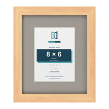Pine 12 x 10 inch picture frame with a Dawn Grey mount for an 8 x 6 inch photo