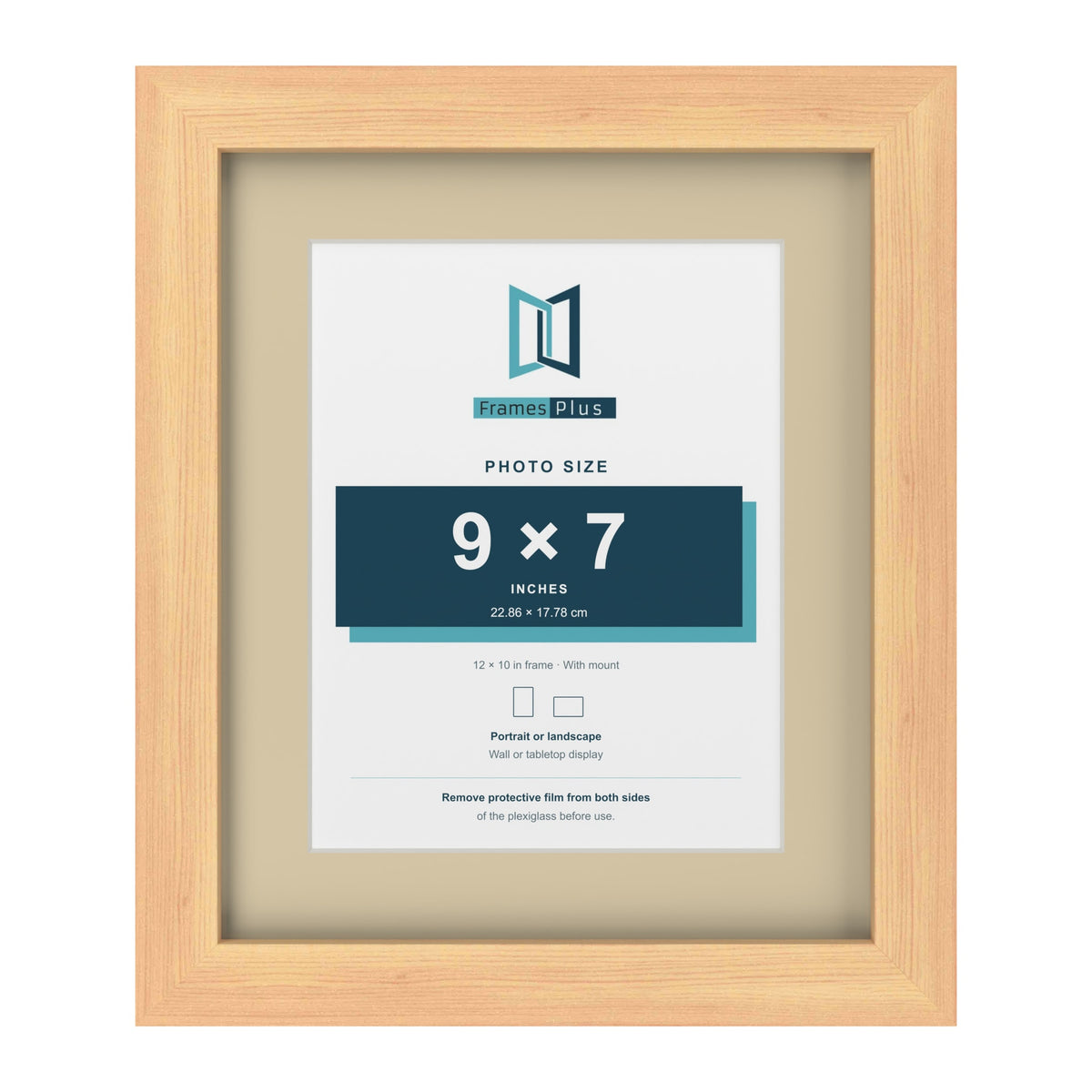 Pine 12 x 10 inch picture frame with an ivory mount for a 9 x 7 inch photo