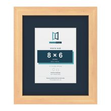 Pine 12 x 10 inch picture frame with a Pacific Blue mount for an 8 x 6 inch photo