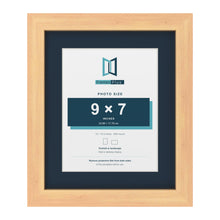 Pine 12 x 10 inch picture frame with a Pacific Blue mount for a 9 x 7 inch photo