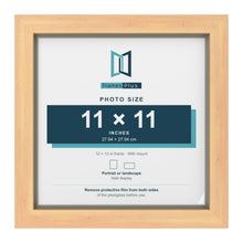 Pine 12 x 12 inch picture frame with a Dawn Grey mount for an 11 x 11 inch photo