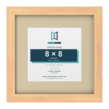 Pine 12 x 12 inch picture frame with an ivory mount for an 8 x 8 inch photo