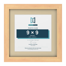 Pine 12 x 12 inch picture frame with an ivory mount for a 9 x 9 inch photo