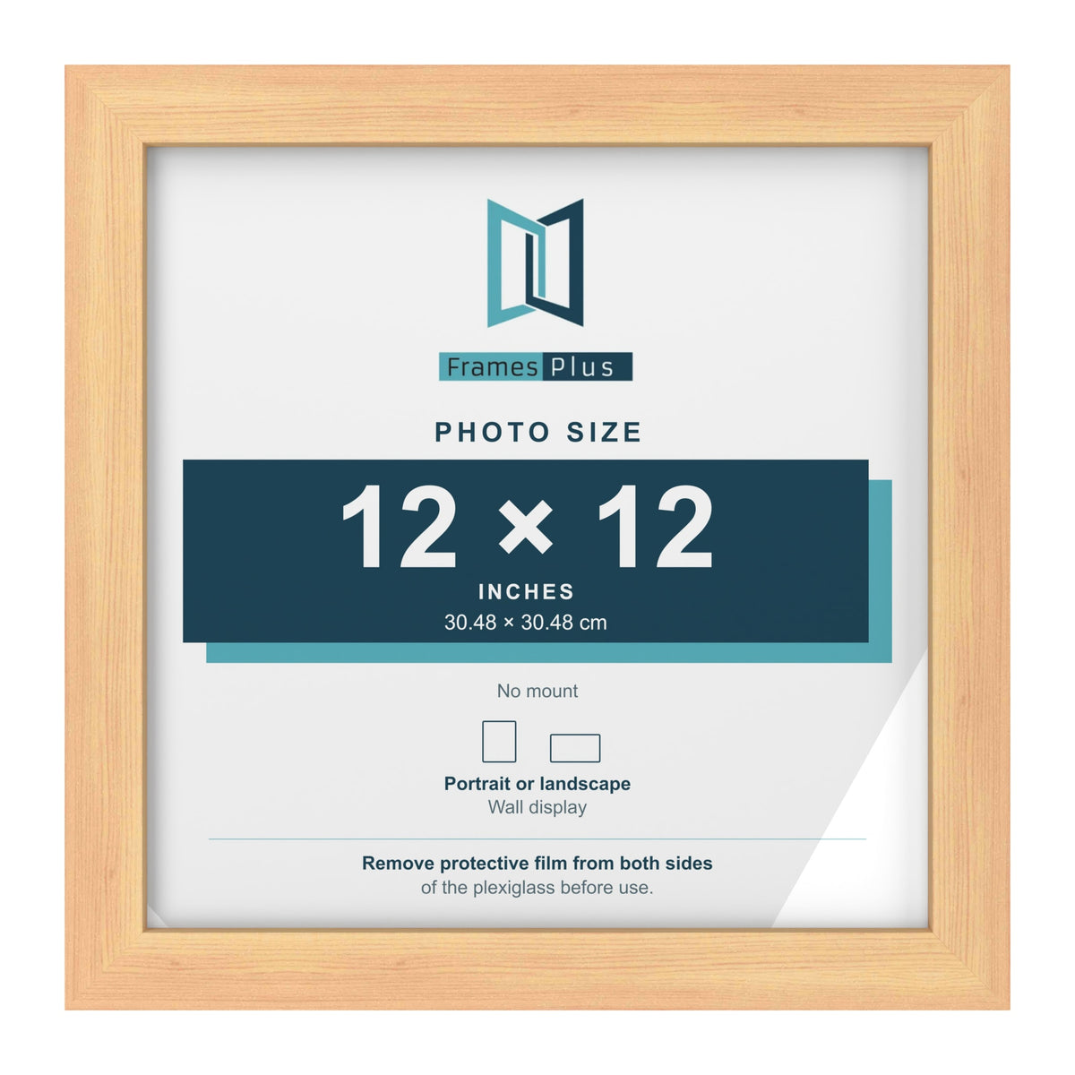 Pine picture frame for a 12 x 12 inch photo