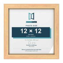 Pine 13 x 13 inch picture frame with an ivory mount for a 12 x 12 inch photo