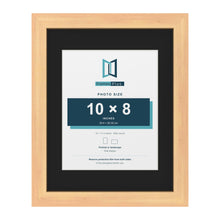 Pine 14 x 11 inch picture frame with a black mount for a 10 x 8 inch photo