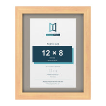 Pine 14 x 11 inch picture frame with a Dawn Grey mount for a 12 x 8 inch photo