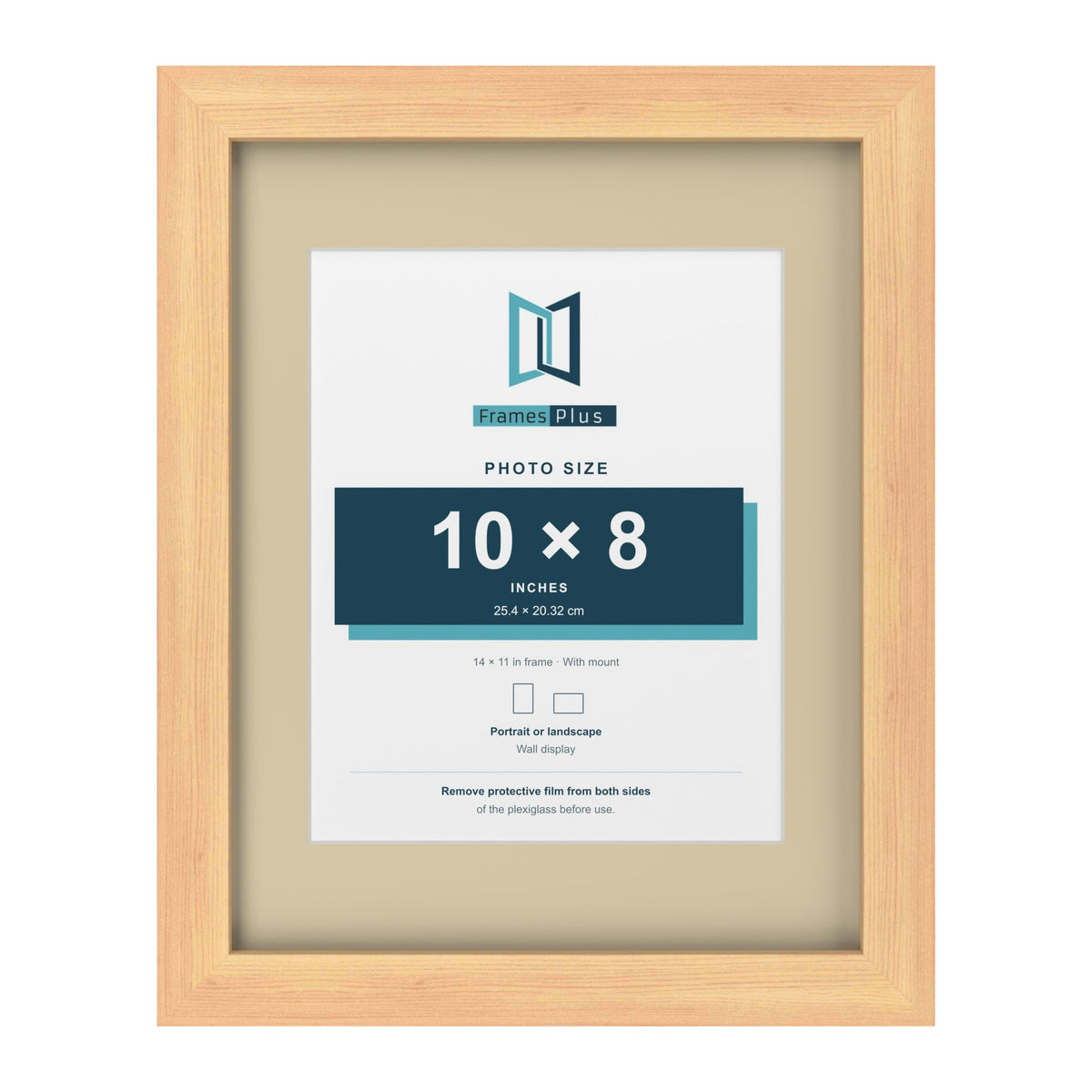 Pine 14 x 11 inch picture frame with an ivory mount for a 10 x 8 inch photo
