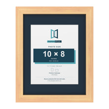 Pine 14 x 11 inch picture frame with a Pacific Blue mount for a 10 x 8 inch photo