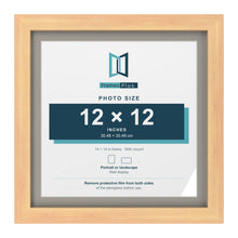 Pine 14 x 14 inch picture frame with a Dawn Grey mount for a 12 x 12 inch photo