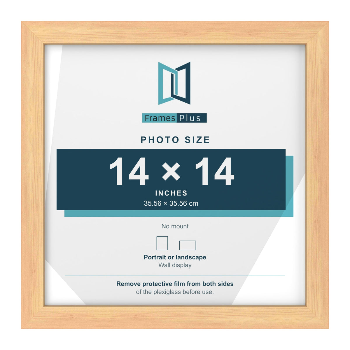 Pine picture frame for a 14 x 14 inch photo