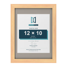 Pine 16 x 12 inch picture frame with a Dawn Grey mount for a 12 x 10 inch photo