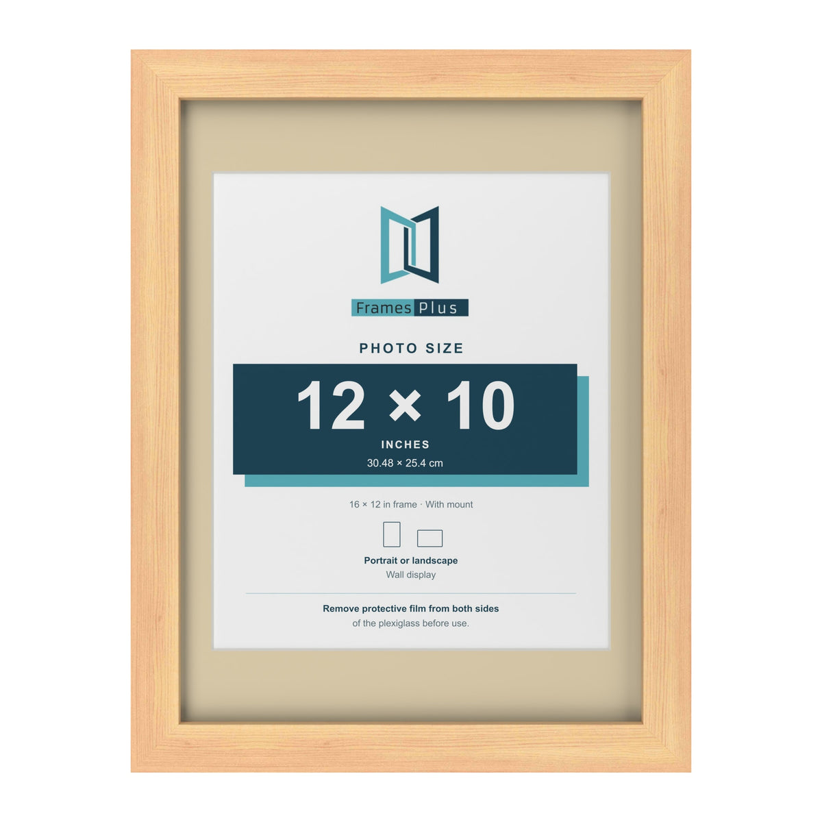 Pine 16 x 12 inch picture frame with an ivory mount for a 12 x 10 inch photo