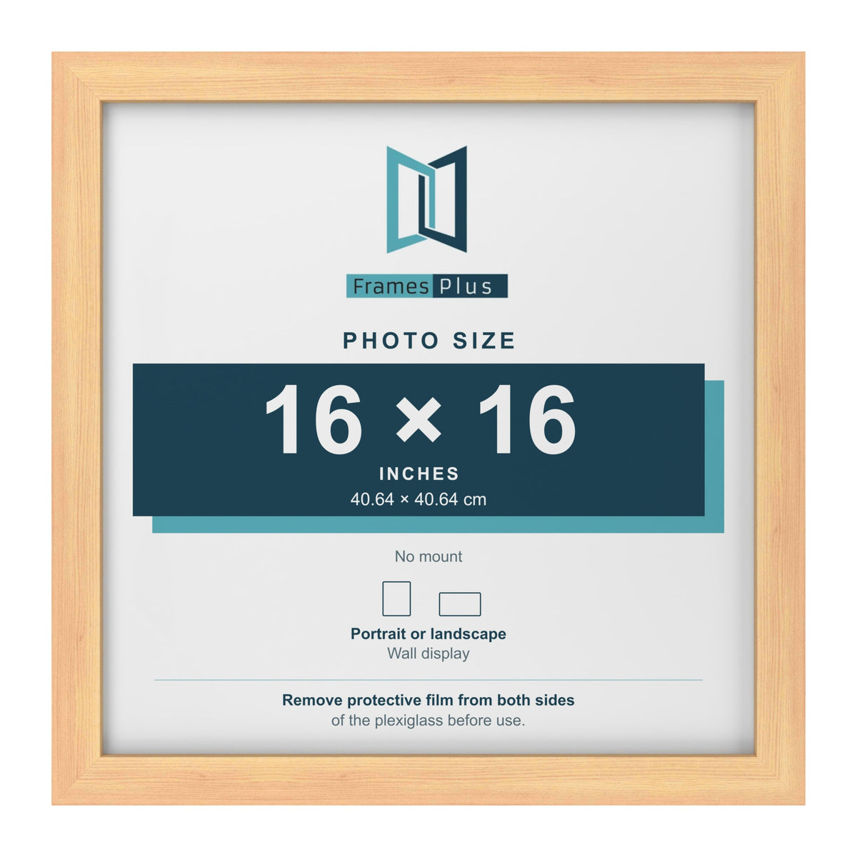 Pine picture frame for a 16 x 16 inch photo