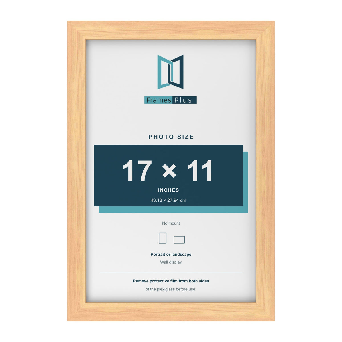 Pine picture frame for a 17 x 11 inch photo
