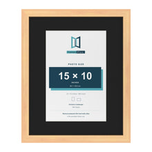 Pine 20 x 16 inch picture frame with a black mount for a 15 x 10 inch photo