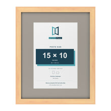 Pine 20 x 16 inch picture frame with a Dawn Grey mount for a 15 x 10 inch photo