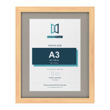 Pine 20 x 16 inch picture frame with a Dawn Grey mount for an A3 photo