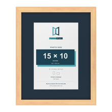 Pine 20 x 16 inch picture frame with a Pacific Blue mount for a 15 x 10 inch photo