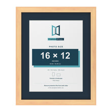 Pine 20 x 16 inch picture frame with a Pacific Blue mount for a 16 x 12 inch photo