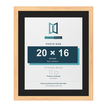 Pine 24 x 20 inch picture frame with a black mount for a 20 x 16 inch photo