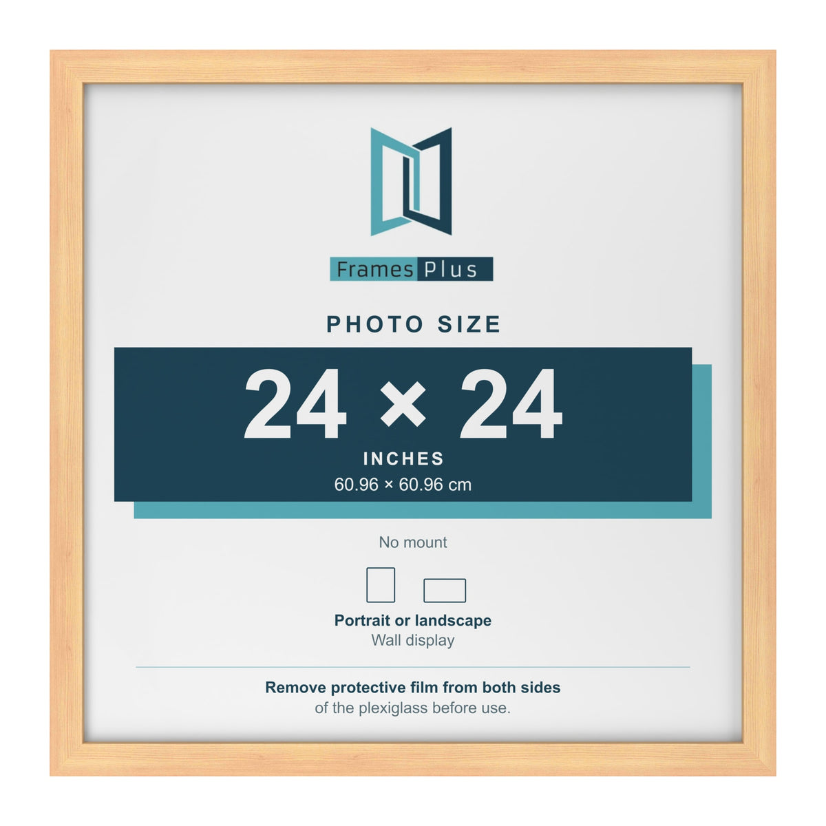 Pine picture frame for a 24 x 24 inch photo