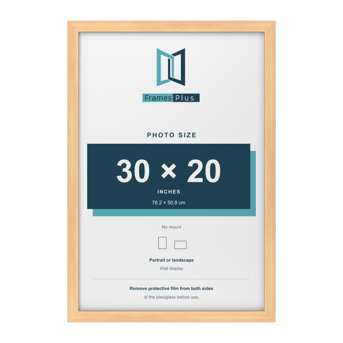 Pine picture frame for a 30 x 20 inch photo