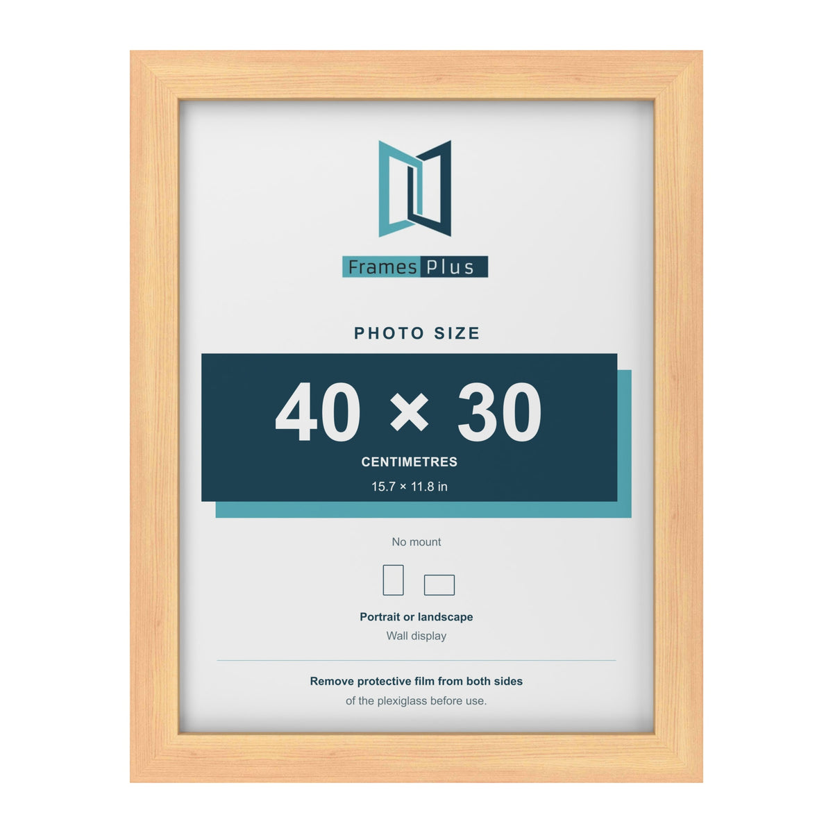 Pine picture frame for a 40 x 30 cm photo