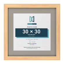 Pine 40 x 40 cm picture frame with a Dawn Grey mount for a 30 x 30 cm photo