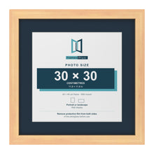 Pine 40 x 40 cm picture frame with a Pacific Blue mount for a 30 x 30 cm photo
