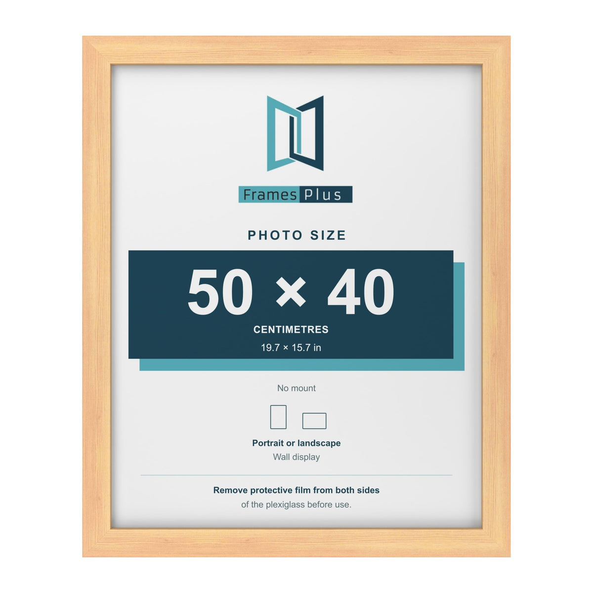 Pine picture frame for a 50 x 40 cm photo