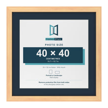 Pine 50 x 50 cm picture frame with a Pacific Blue mount for a 40 x 40 cm photo