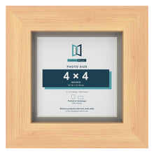 Pine 5 x 5 inch picture frame with a Dawn Grey mount for a 4 x 4 inch photo