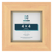 Pine 5 x 5 inch picture frame with an ivory mount for a 4 x 4 inch photo