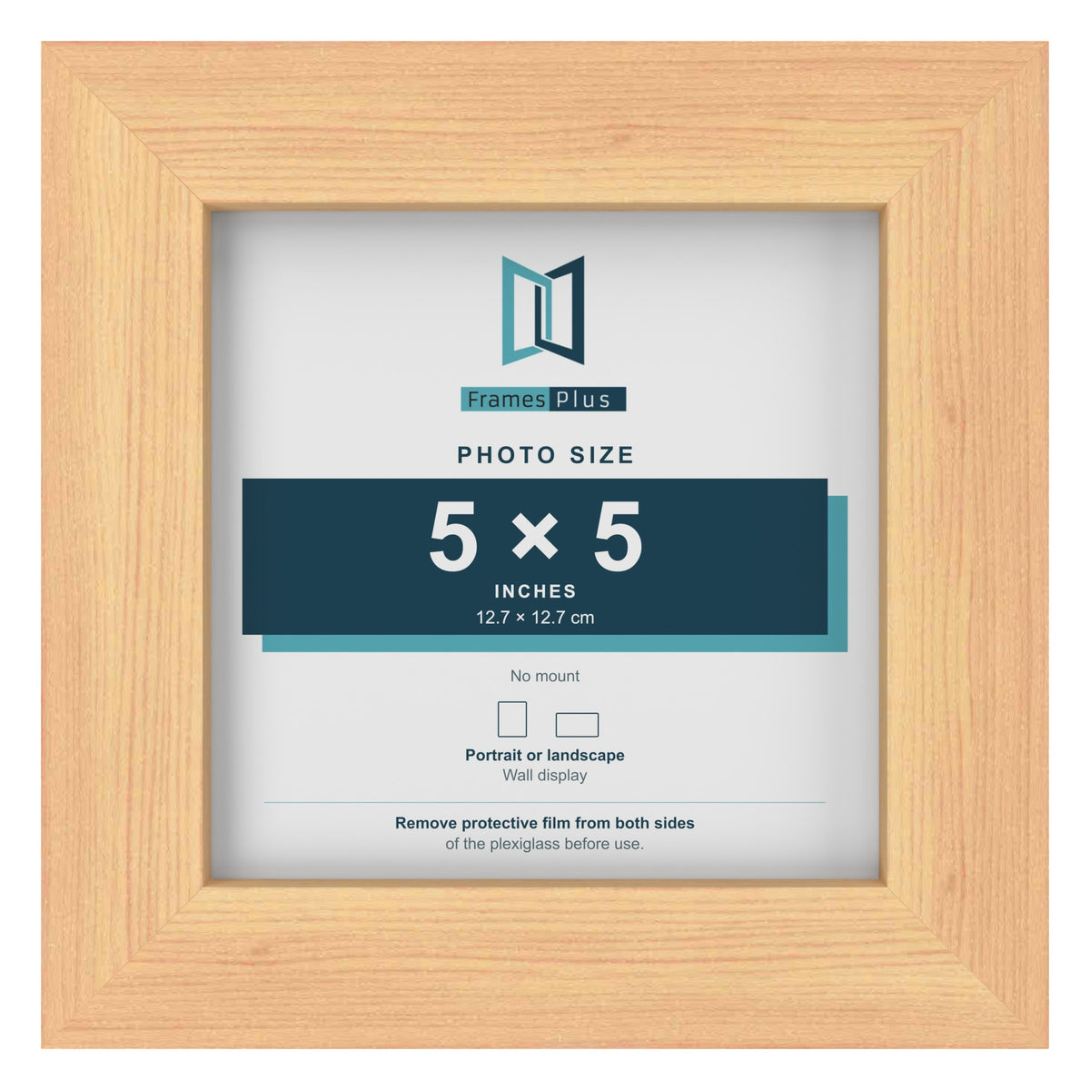 Pine picture frame for a 5 x 5 inch photo