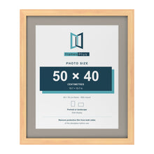 Pine 60 x 50 cm picture frame with a Dawn Grey mount for a 50 x 40 cm photo