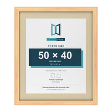 Pine 60 x 50 cm picture frame with an ivory mount for a 50 x 40 cm photo